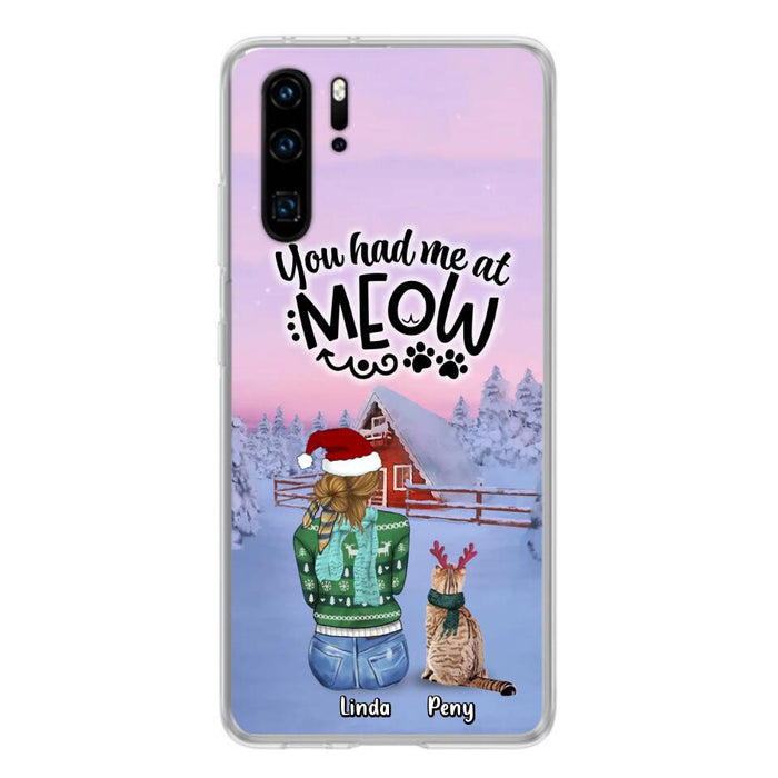 Personalized Christmas Cat Mom Phone Case - Upto 5 Cats - Christmas Gift Idea For Cat Lover - You Had Me At Meow - Case For Xiaomi, Oppo And Huawei