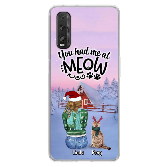 Personalized Christmas Cat Mom Phone Case - Upto 5 Cats - Christmas Gift Idea For Cat Lover - You Had Me At Meow - Case For Xiaomi, Oppo And Huawei