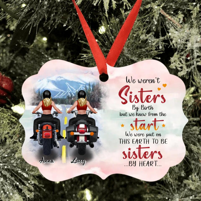 Custom Personalized Biking Friends Aluminium Ornament - Gift Idea For Best Friends - We Were Put On This Earth To Be Sisters By Heart