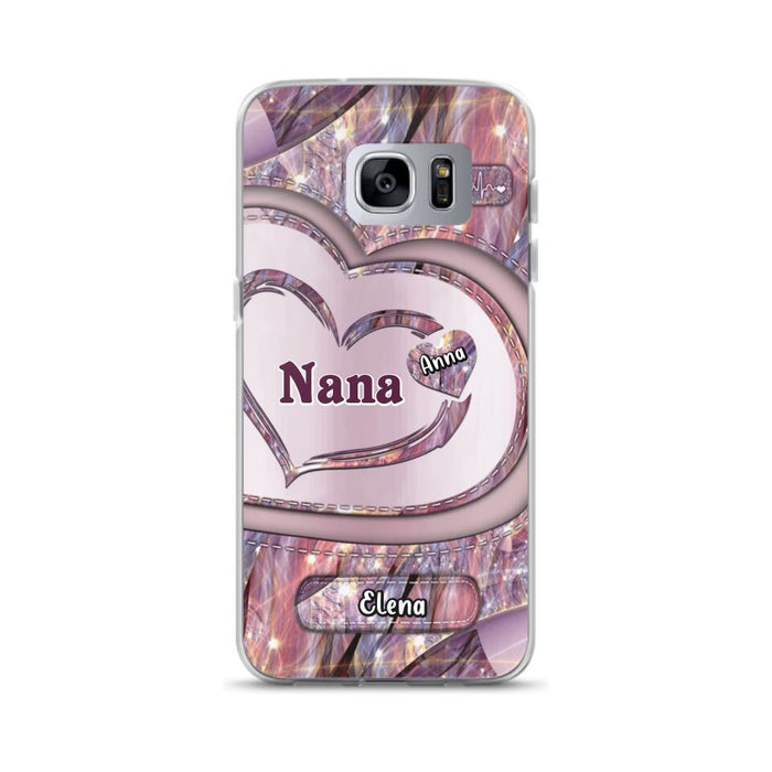 Custom Personalized Grandma With Sweet Heart Kids Phone Case  - With Up To 9 Kids - Best Gift Idea For Grandma - Cases For iPhone & Samsung