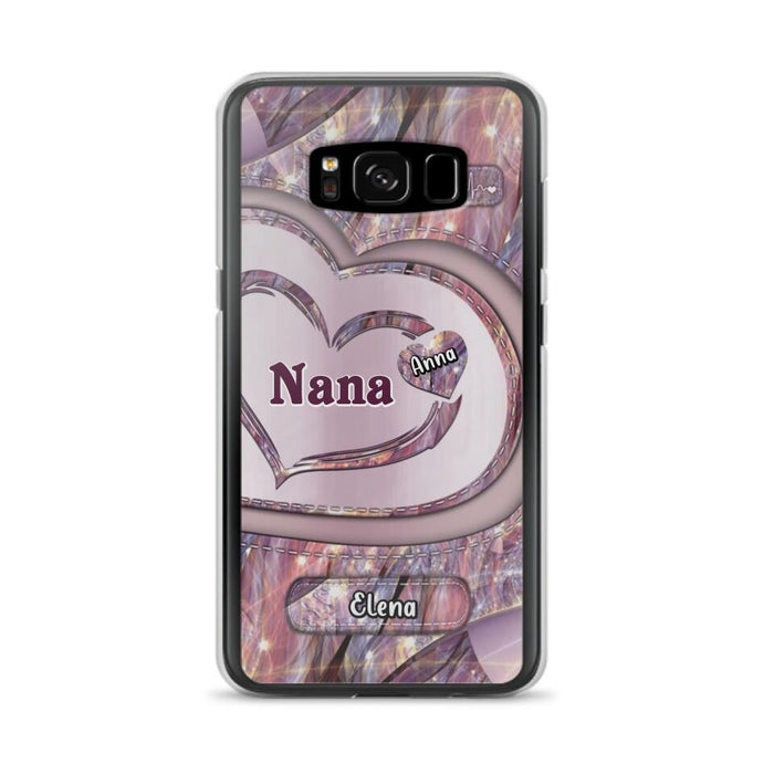 Custom Personalized Grandma With Sweet Heart Kids Phone Case  - With Up To 9 Kids - Best Gift Idea For Grandma - Cases For iPhone & Samsung