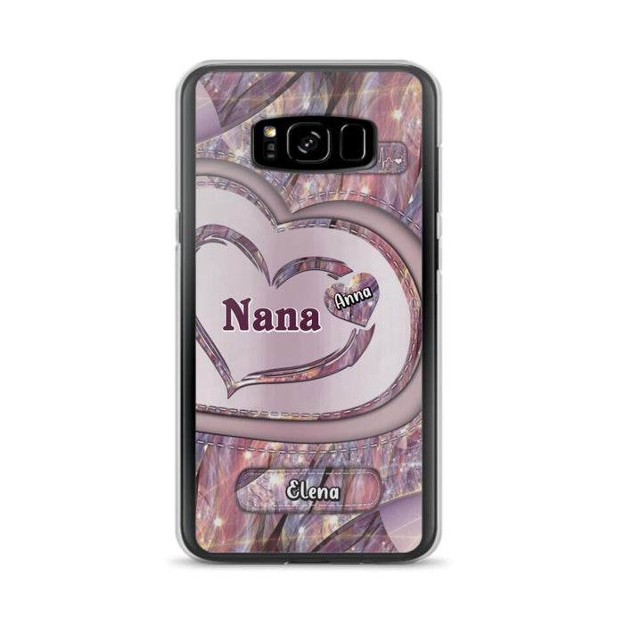 Custom Personalized Grandma With Sweet Heart Kids Phone Case  - With Up To 9 Kids - Best Gift Idea For Grandma - Cases For iPhone & Samsung