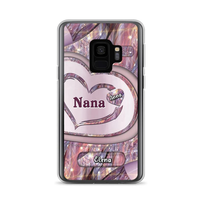 Custom Personalized Grandma With Sweet Heart Kids Phone Case  - With Up To 9 Kids - Best Gift Idea For Grandma - Cases For iPhone & Samsung