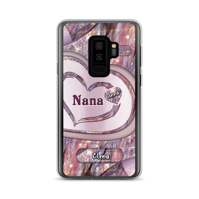 Custom Personalized Grandma With Sweet Heart Kids Phone Case  - With Up To 9 Kids - Best Gift Idea For Grandma - Cases For iPhone & Samsung