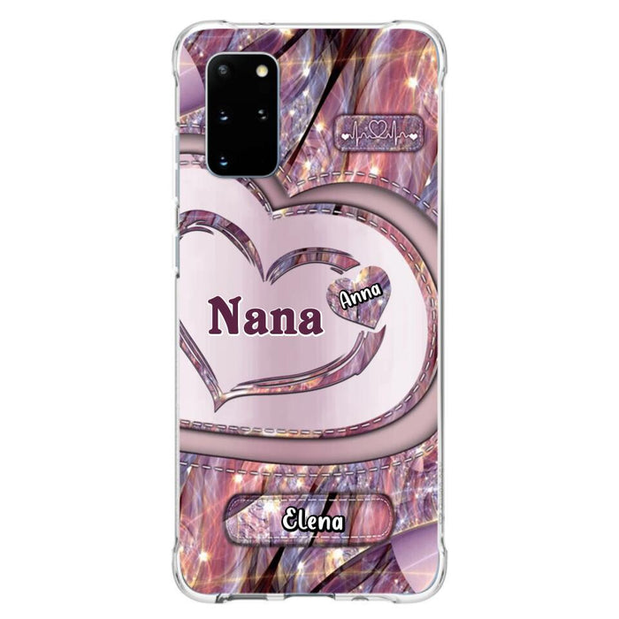 Custom Personalized Grandma With Sweet Heart Kids Phone Case  - With Up To 9 Kids - Best Gift Idea For Grandma - Cases For iPhone & Samsung