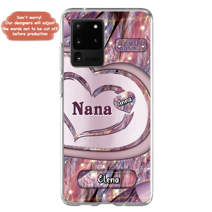 Custom Personalized Grandma With Sweet Heart Kids Phone Case  - With Up To 9 Kids - Best Gift Idea For Grandma - Cases For iPhone & Samsung