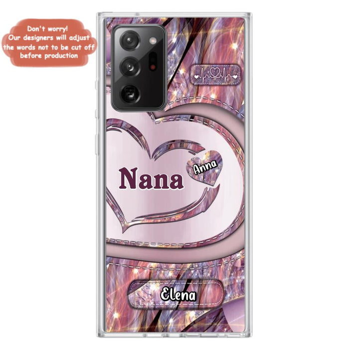 Custom Personalized Grandma With Sweet Heart Kids Phone Case  - With Up To 9 Kids - Best Gift Idea For Grandma - Cases For iPhone & Samsung