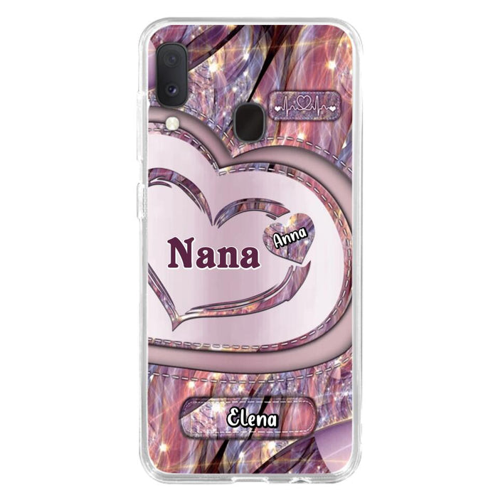 Custom Personalized Grandma With Sweet Heart Kids Phone Case  - With Up To 9 Kids - Best Gift Idea For Grandma - Cases For iPhone & Samsung