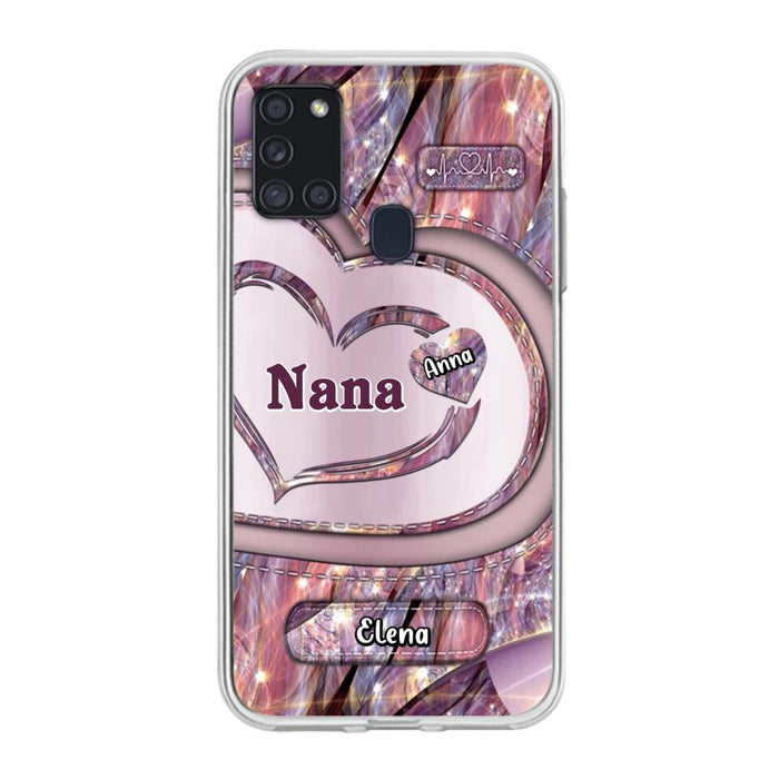 Custom Personalized Grandma With Sweet Heart Kids Phone Case  - With Up To 9 Kids - Best Gift Idea For Grandma - Cases For iPhone & Samsung