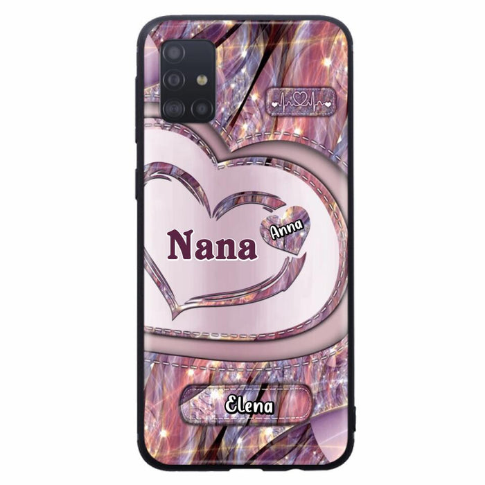 Custom Personalized Grandma With Sweet Heart Kids Phone Case  - With Up To 9 Kids - Best Gift Idea For Grandma - Cases For iPhone & Samsung