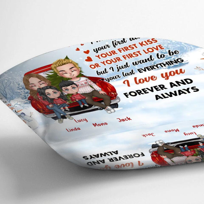 Custom Personalized Couple On Car Pillow Cover - Gift Idea For Christmas/Couple With Up To 2 Kids - I Wish I Could Turn Back The Clock