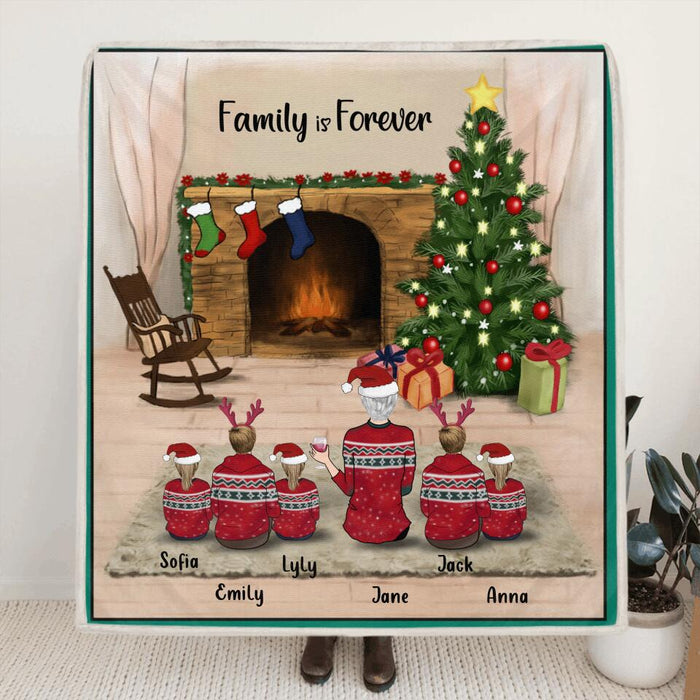 Custom Personalized Single Mom/ Dad Christmas Quilt/Fleece Blanket