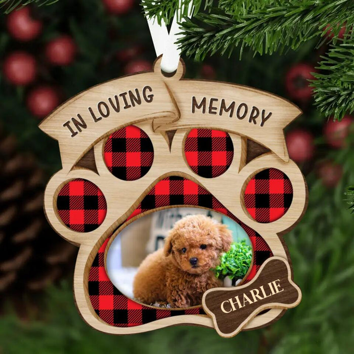 Custom Personalized In Loving Memory Pet Ornament - Upload Image - Memorial Gift Idea For Pet Owners