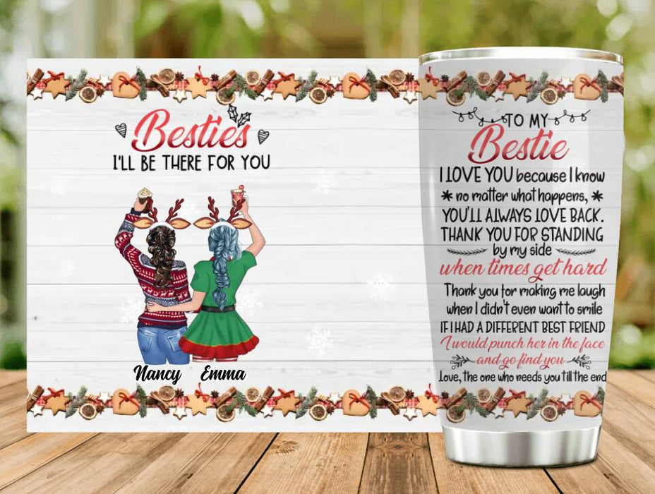 Custom Personalized Bestie Tumbler - Christmas Gift Idea For Friends/Besties/Sisters - To My Bestie