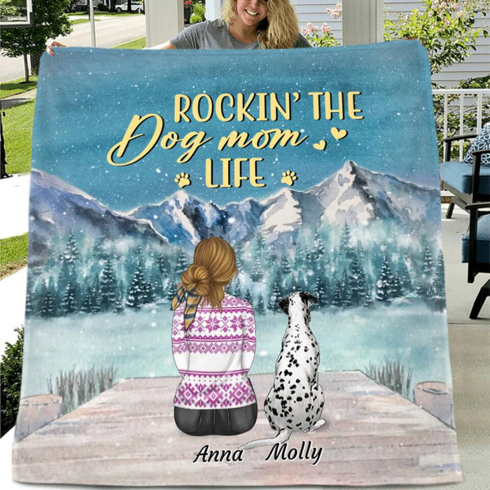 Custom Personalized Dog Mom/ Dog Dad Fleece/Quilt Blanket - Gift Idea For Dog Lovers - Rockin' The Dog Mom Life