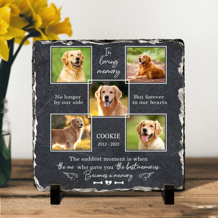 Custom Dog/Cat Photo Square Lithograph - Memorial Gift Idea For Pet Owner - We'll Hold You In Our Hearts Until We Can Hold You In Heaven