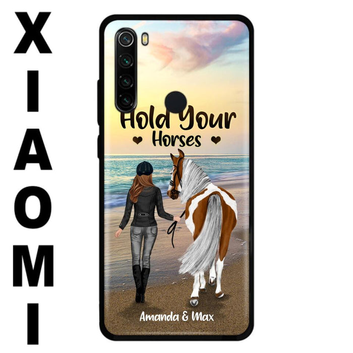 Personalized Horse Girl Phone Case - Girl with up to 2 Horses - Four Feet Move My Soul - QX6ZS1