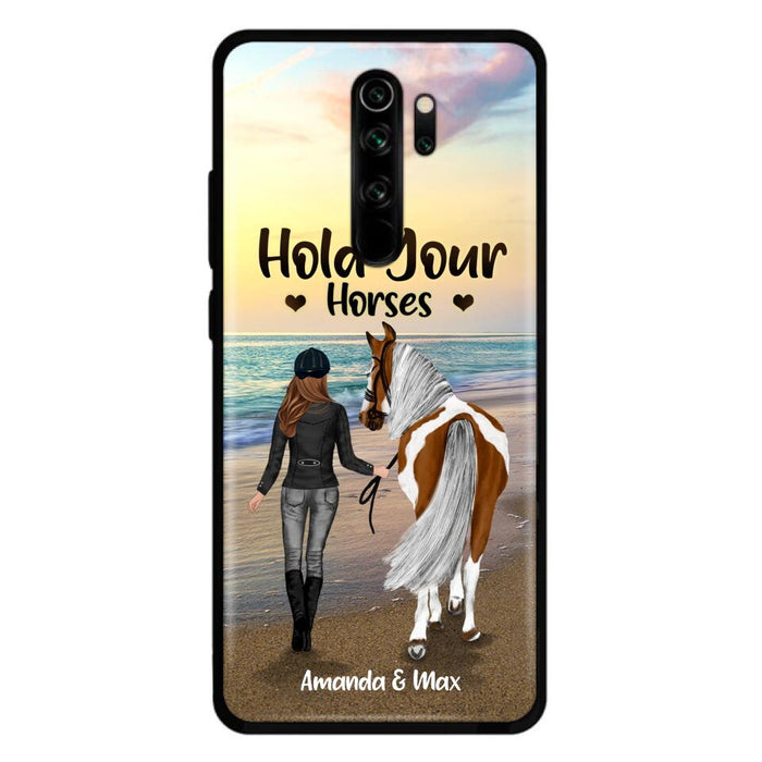 Personalized Horse Girl Phone Case - Girl with up to 2 Horses - Four Feet Move My Soul - QX6ZS1