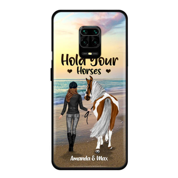 Personalized Horse Girl Phone Case - Girl with up to 2 Horses - Four Feet Move My Soul - QX6ZS1