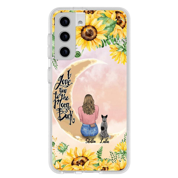 Custom Phone Case For Dog Lovers - Best Gift With Personalized Dogs - I Love You To The Moon and Back