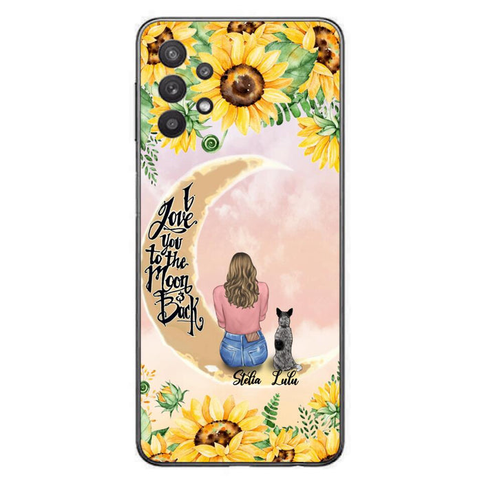 Custom Phone Case For Dog Lovers - Best Gift With Personalized Dogs - I Love You To The Moon and Back