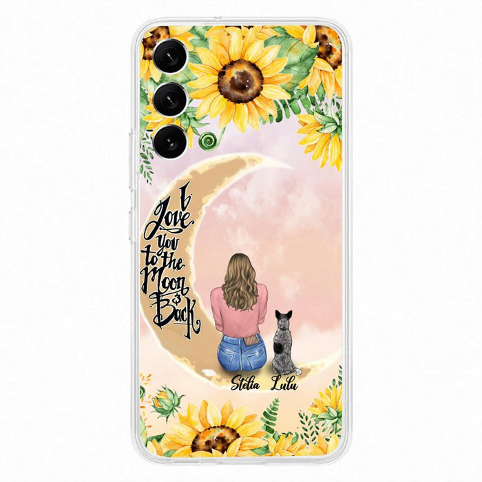 Custom Phone Case For Dog Lovers - Best Gift With Personalized Dogs - I Love You To The Moon and Back