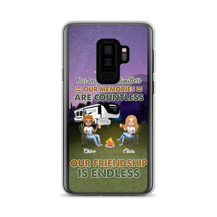 Custom Personalized Camping Friends Phone Case - Upto 4 People - Gift Idea For Friends/ Camping Lover - Life Is Better When You're Camping With Friends - Case For iPhone/Samsung