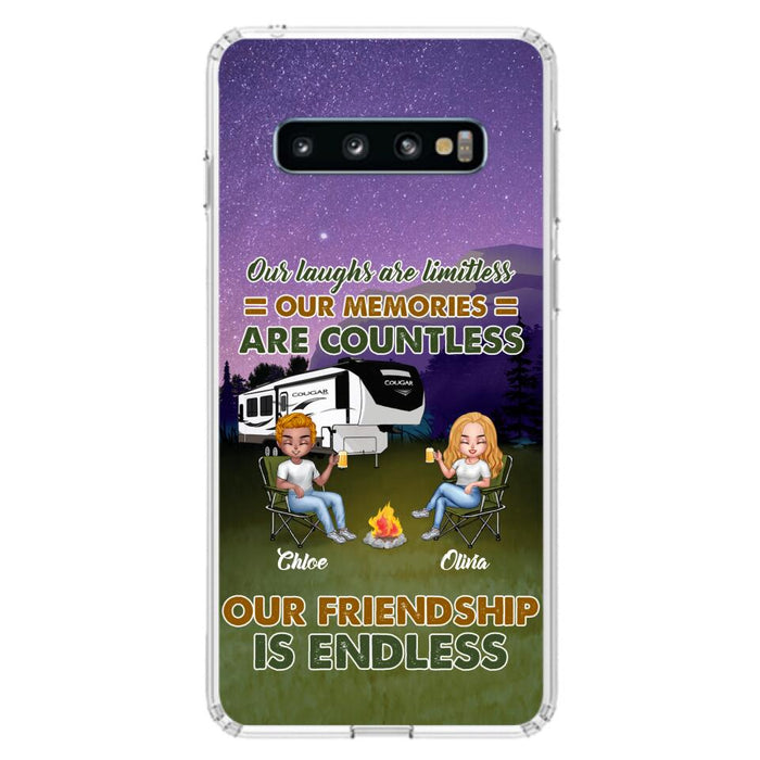 Custom Personalized Camping Friends Phone Case - Upto 4 People - Gift Idea For Friends/ Camping Lover - Life Is Better When You're Camping With Friends - Case For iPhone/Samsung