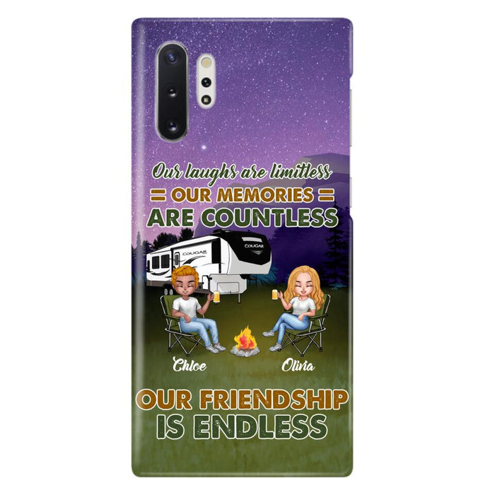 Custom Personalized Camping Friends Phone Case - Upto 4 People - Gift Idea For Friends/ Camping Lover - Life Is Better When You're Camping With Friends - Case For iPhone/Samsung