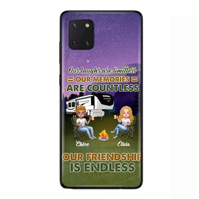 Custom Personalized Camping Friends Phone Case - Upto 4 People - Gift Idea For Friends/ Camping Lover - Life Is Better When You're Camping With Friends - Case For iPhone/Samsung