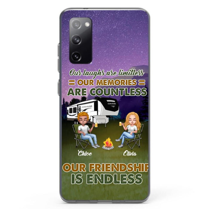 Custom Personalized Camping Friends Phone Case - Upto 4 People - Gift Idea For Friends/ Camping Lover - Life Is Better When You're Camping With Friends - Case For iPhone/Samsung