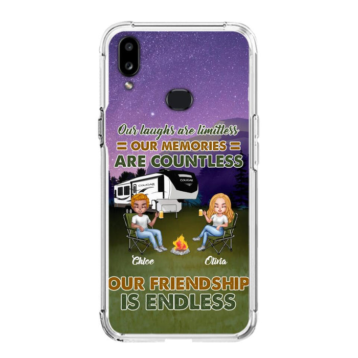 Custom Personalized Camping Friends Phone Case - Upto 4 People - Gift Idea For Friends/ Camping Lover - Life Is Better When You're Camping With Friends - Case For iPhone/Samsung