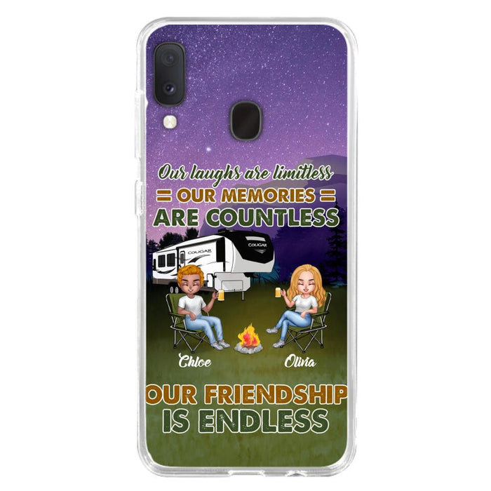 Custom Personalized Camping Friends Phone Case - Upto 4 People - Gift Idea For Friends/ Camping Lover - Life Is Better When You're Camping With Friends - Case For iPhone/Samsung