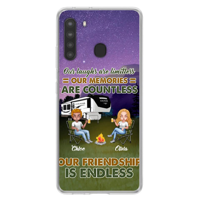 Custom Personalized Camping Friends Phone Case - Upto 4 People - Gift Idea For Friends/ Camping Lover - Life Is Better When You're Camping With Friends - Case For iPhone/Samsung