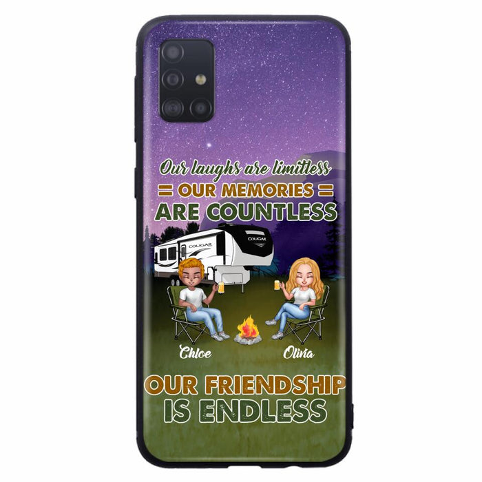 Custom Personalized Camping Friends Phone Case - Upto 4 People - Gift Idea For Friends/ Camping Lover - Life Is Better When You're Camping With Friends - Case For iPhone/Samsung