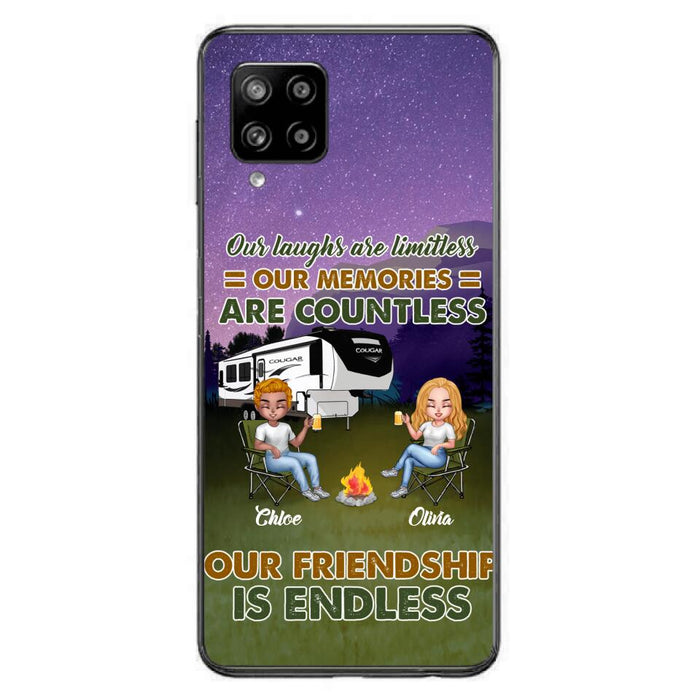 Custom Personalized Camping Friends Phone Case - Upto 4 People - Gift Idea For Friends/ Camping Lover - Life Is Better When You're Camping With Friends - Case For iPhone/Samsung