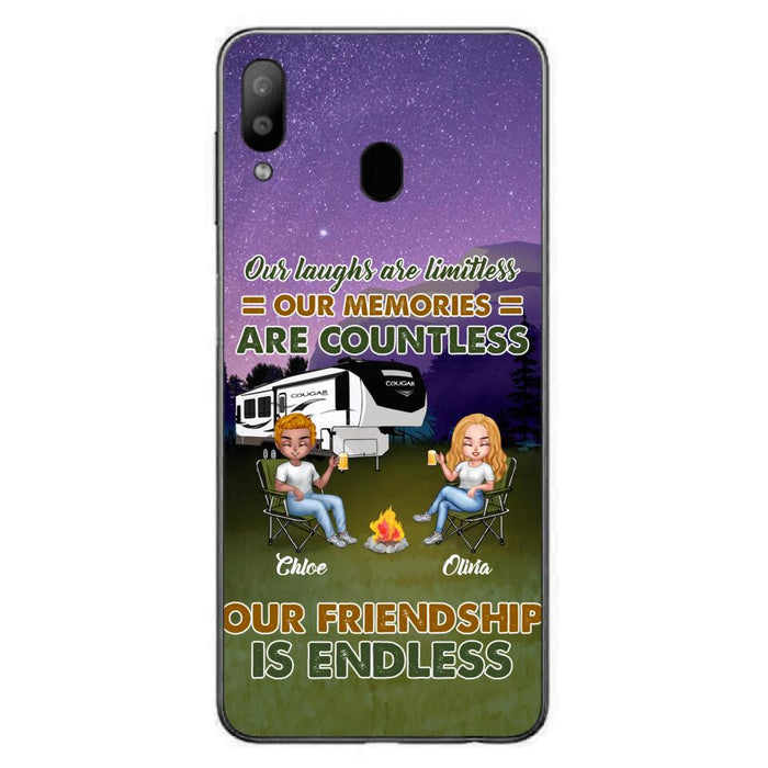 Custom Personalized Camping Friends Phone Case - Upto 4 People - Gift Idea For Friends/ Camping Lover - Life Is Better When You're Camping With Friends - Case For iPhone/Samsung