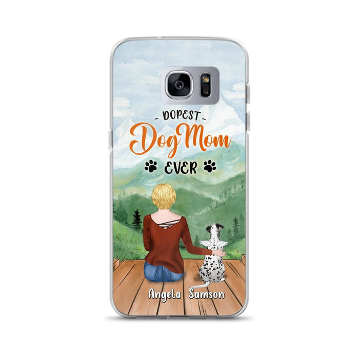 Custom Personalized Dog Mom Phone Case - Upto 5 Dogs - Gift Idea For Dog Lovers  - Dopest Dog Mom Ever - Case For iPhone/Samsung