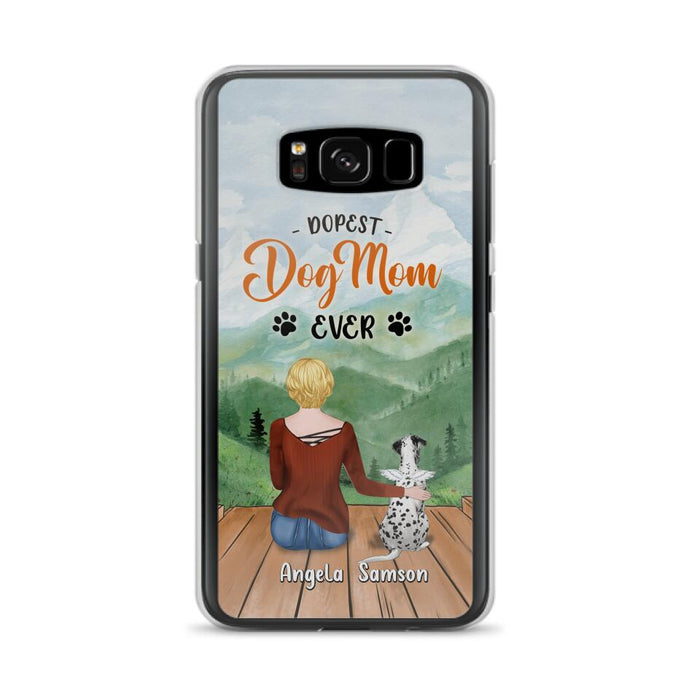 Custom Personalized Dog Mom Phone Case - Upto 5 Dogs - Gift Idea For Dog Lovers  - Dopest Dog Mom Ever - Case For iPhone/Samsung