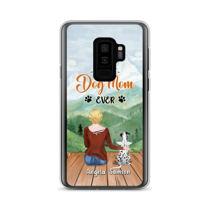 Custom Personalized Dog Mom Phone Case - Upto 5 Dogs - Gift Idea For Dog Lovers  - Dopest Dog Mom Ever - Case For iPhone/Samsung