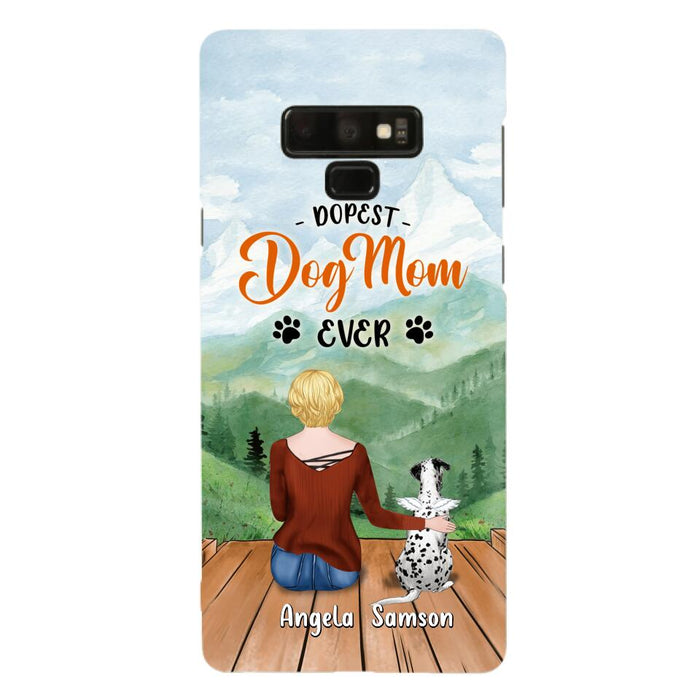 Custom Personalized Dog Mom Phone Case - Upto 5 Dogs - Gift Idea For Dog Lovers  - Dopest Dog Mom Ever - Case For iPhone/Samsung