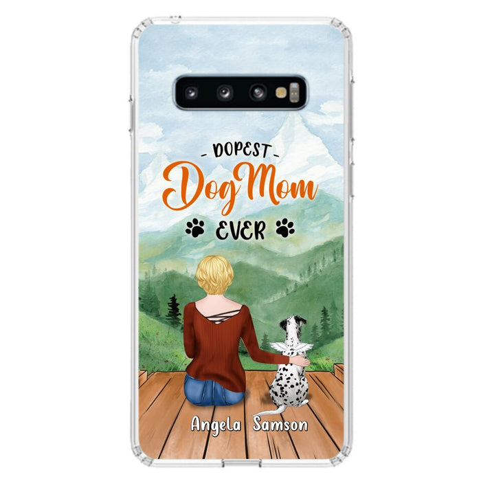 Custom Personalized Dog Mom Phone Case - Upto 5 Dogs - Gift Idea For Dog Lovers  - Dopest Dog Mom Ever - Case For iPhone/Samsung