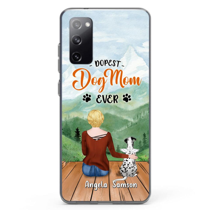 Custom Personalized Dog Mom Phone Case - Upto 5 Dogs - Gift Idea For Dog Lovers  - Dopest Dog Mom Ever - Case For iPhone/Samsung