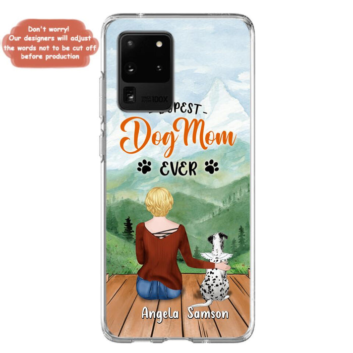 Custom Personalized Dog Mom Phone Case - Upto 5 Dogs - Gift Idea For Dog Lovers  - Dopest Dog Mom Ever - Case For iPhone/Samsung