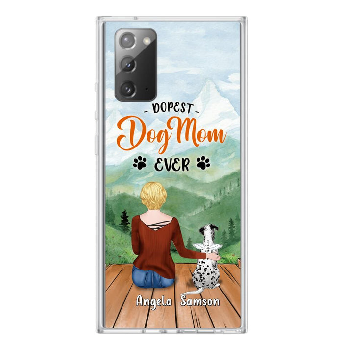 Custom Personalized Dog Mom Phone Case - Upto 5 Dogs - Gift Idea For Dog Lovers  - Dopest Dog Mom Ever - Case For iPhone/Samsung