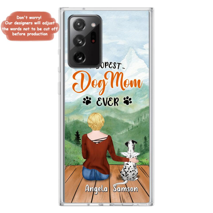 Custom Personalized Dog Mom Phone Case - Upto 5 Dogs - Gift Idea For Dog Lovers  - Dopest Dog Mom Ever - Case For iPhone/Samsung