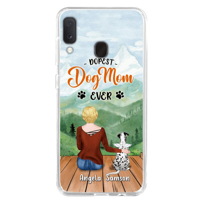 Custom Personalized Dog Mom Phone Case - Upto 5 Dogs - Gift Idea For Dog Lovers  - Dopest Dog Mom Ever - Case For iPhone/Samsung