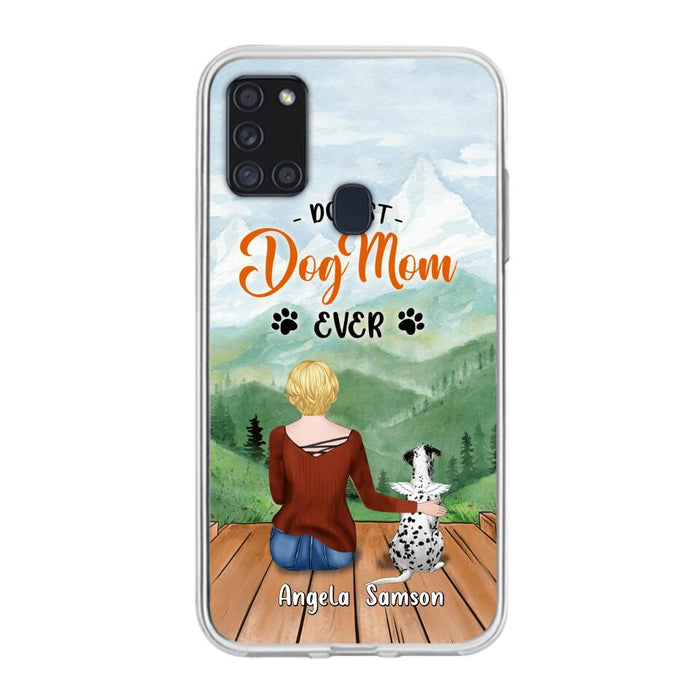 Custom Personalized Dog Mom Phone Case - Upto 5 Dogs - Gift Idea For Dog Lovers  - Dopest Dog Mom Ever - Case For iPhone/Samsung