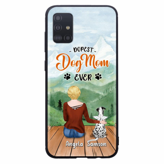 Custom Personalized Dog Mom Phone Case - Upto 5 Dogs - Gift Idea For Dog Lovers  - Dopest Dog Mom Ever - Case For iPhone/Samsung