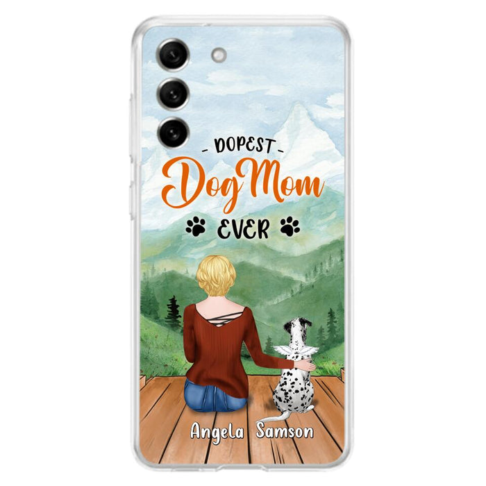 Custom Personalized Dog Mom Phone Case - Upto 5 Dogs - Gift Idea For Dog Lovers  - Dopest Dog Mom Ever - Case For iPhone/Samsung